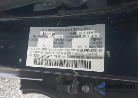 2015 Mazda Mazda3 I Sport from USA, damaged, VIN 3MZBM1U76FM153222